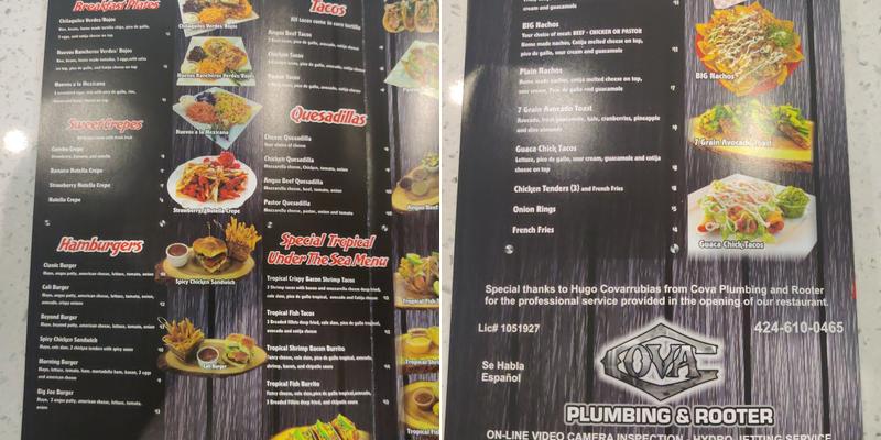 Big Joe’s kitchen Menu