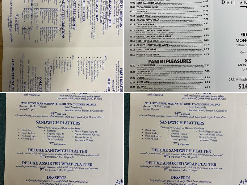 Williston Park Deli Menu