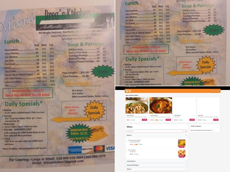 Drea's Kitchen Menu