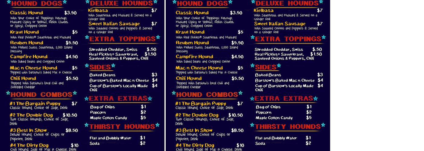The Hungry Hound Menu