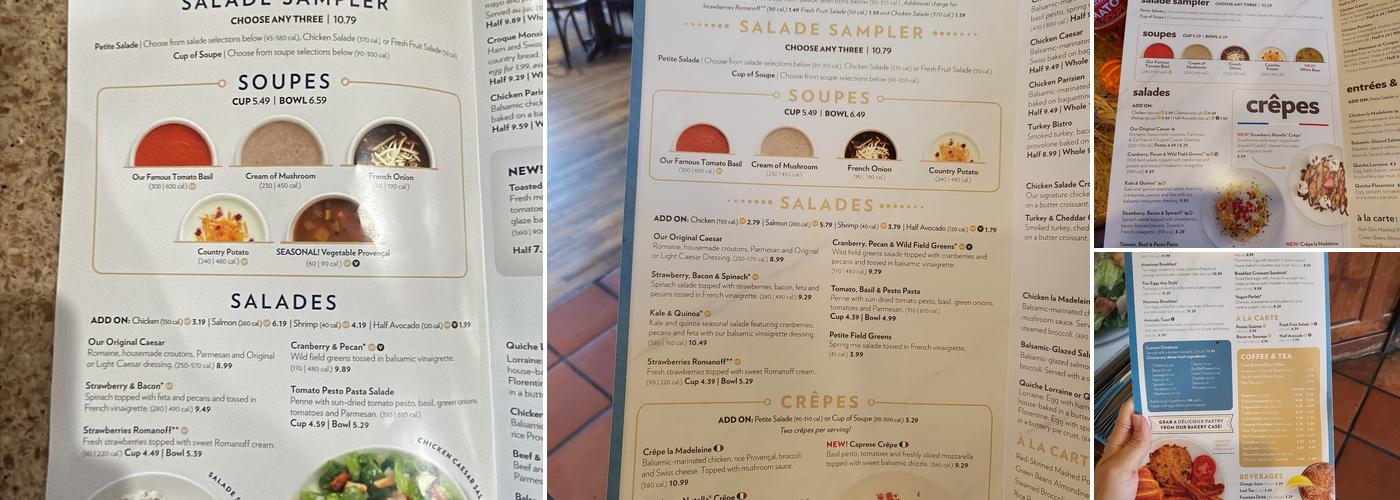 la Madeleine Menu