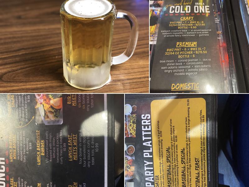 BreWingZ Restaurant and Bar Menu