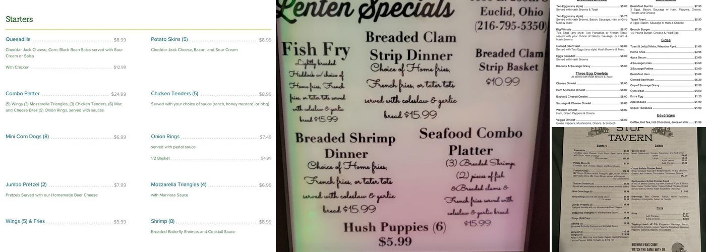 Whistle Stop Tavern Menu