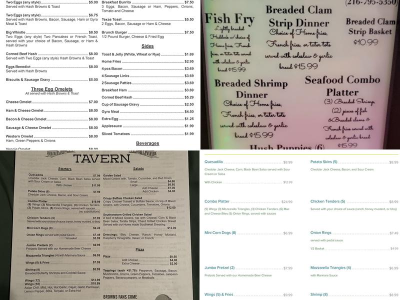 Whistle Stop Tavern Menu