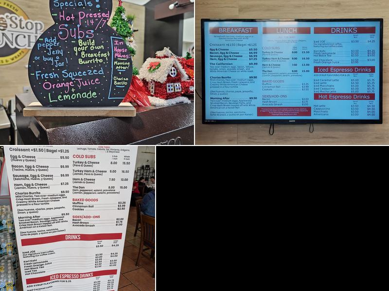 Next Stop Brunch Menu