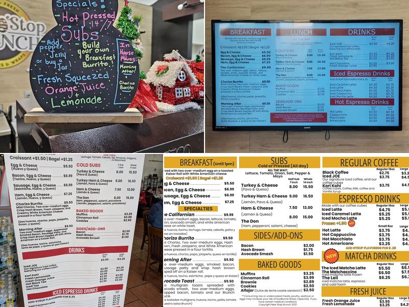 Next Stop Brunch Menu