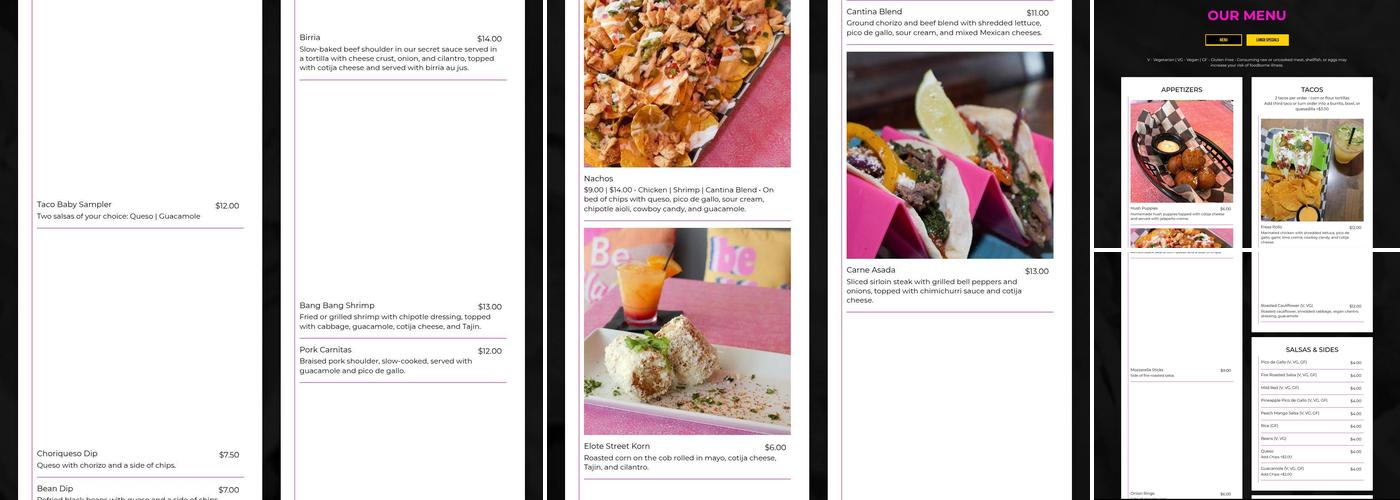 Tacobaby Menu