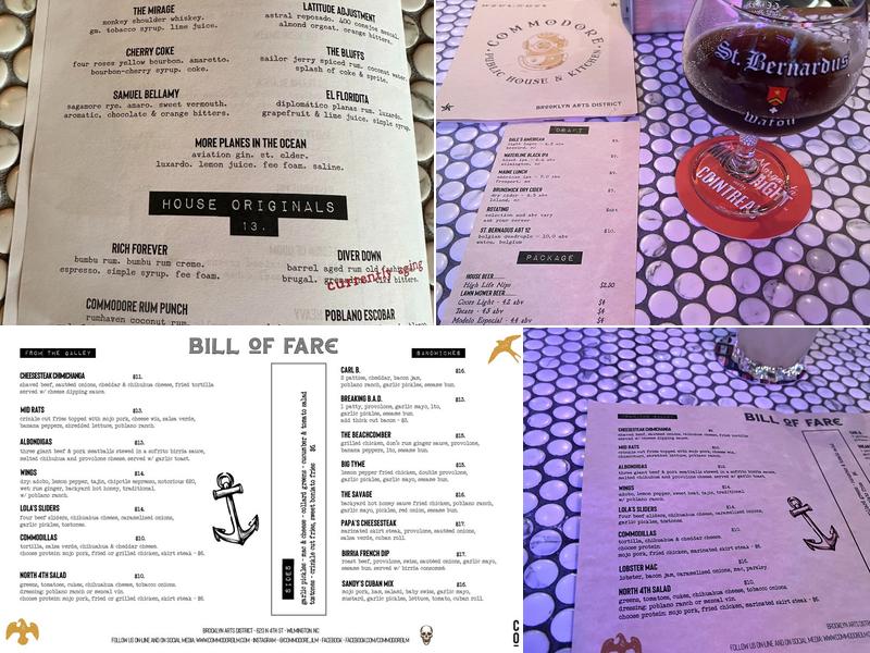 Commodore Public House & Kitchen Menu