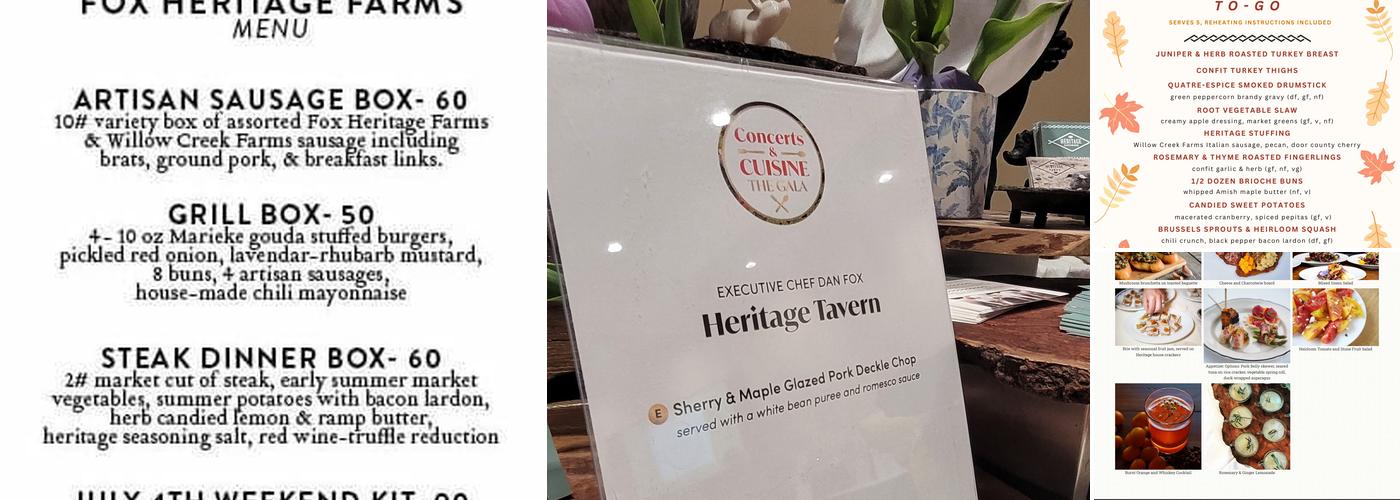 Heritage Catering Menu