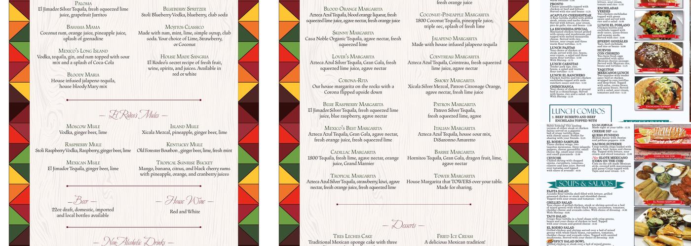 El Rodeo Brunswick Menu