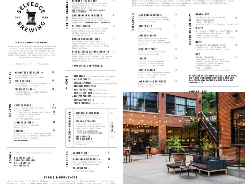 The Wool Factory Menu