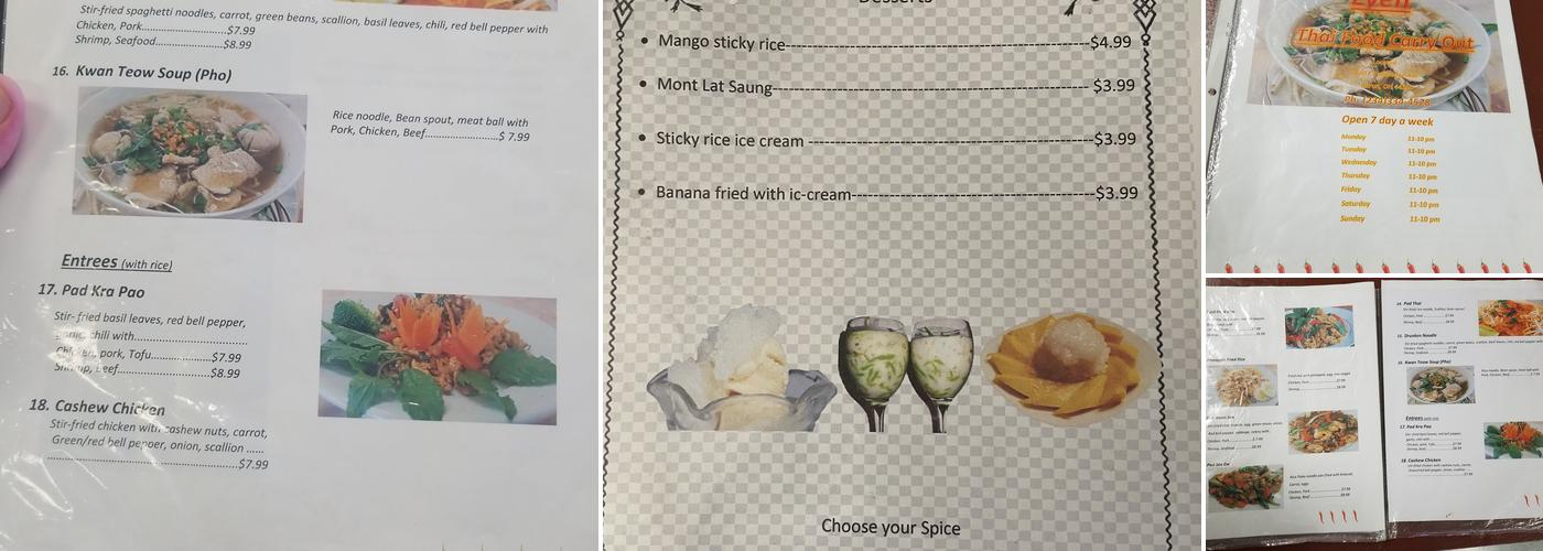 Lyeh Thai Restaurant Menu