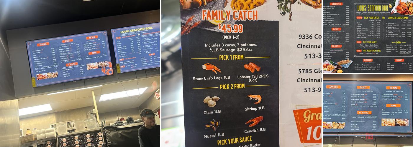 Louis' Cajun Seafood Menu