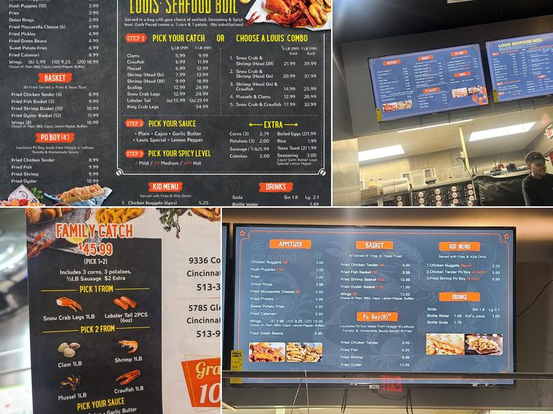 Louis' Cajun Seafood Menu