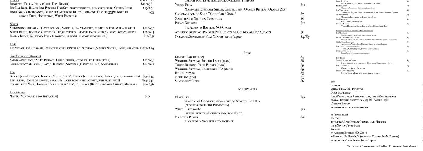 Padrona Menu
