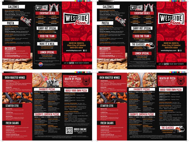 Westside Pizza Menu
