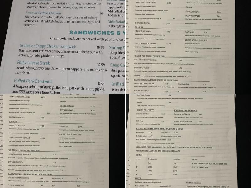 Holly J's Bar and Grill Menu