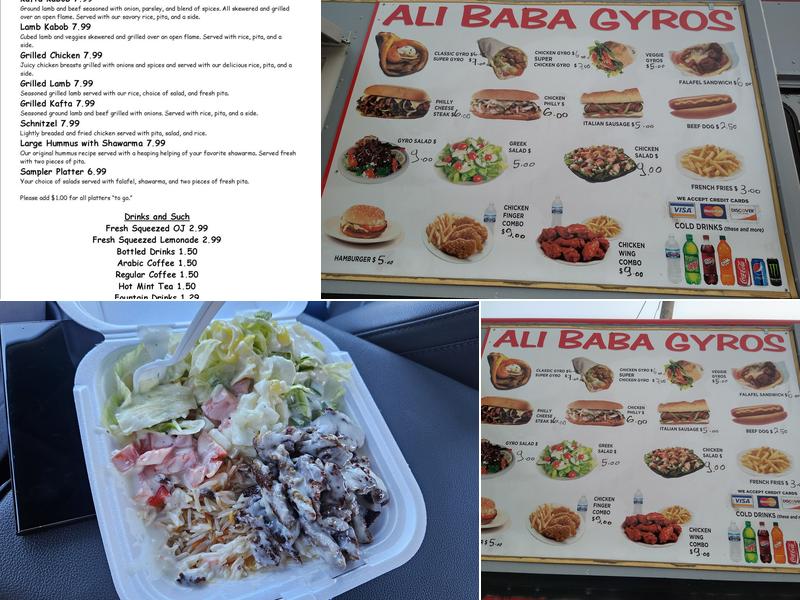 Ali Baba Gyros Menu