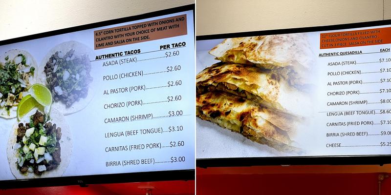 El Cilantro Taqueria Menu