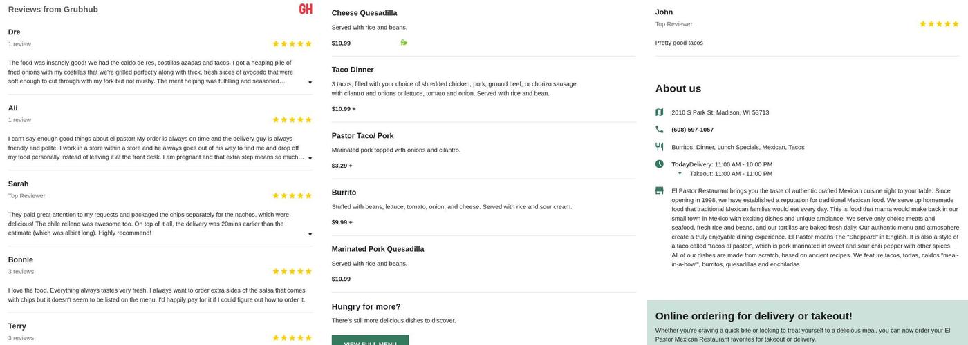 Authentic Mexican... Menu