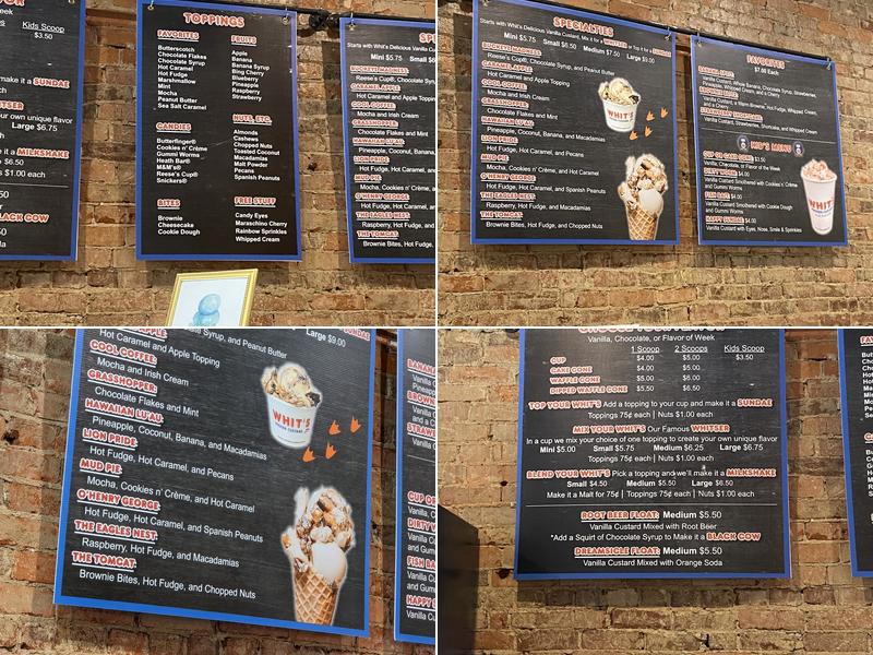 Whit's Frozen Custard Menu