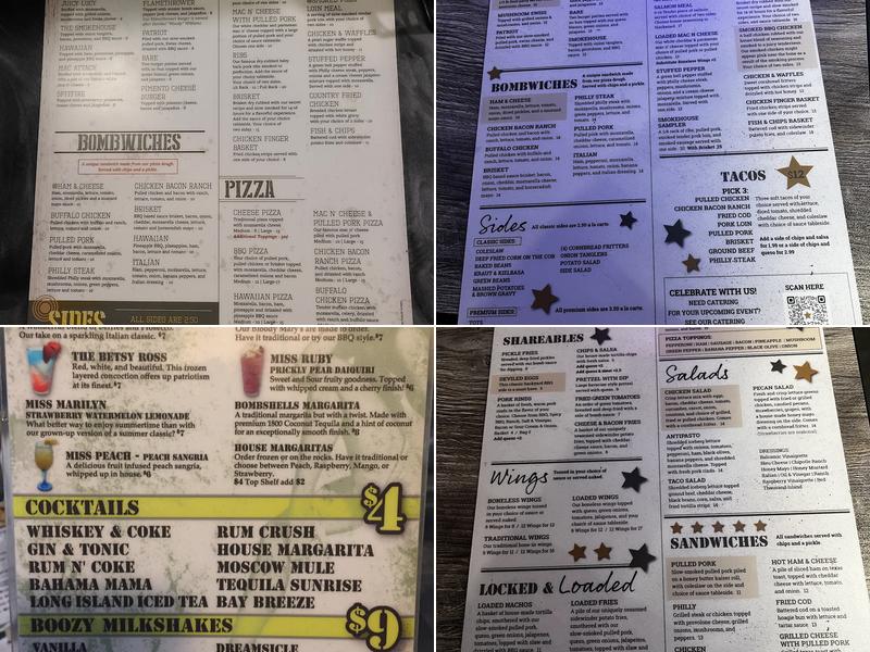 Bombshells & Ales Ashland Menu