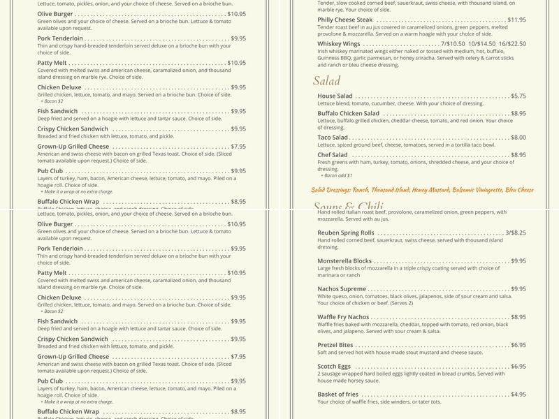 Zully's Bar & Grille Menu