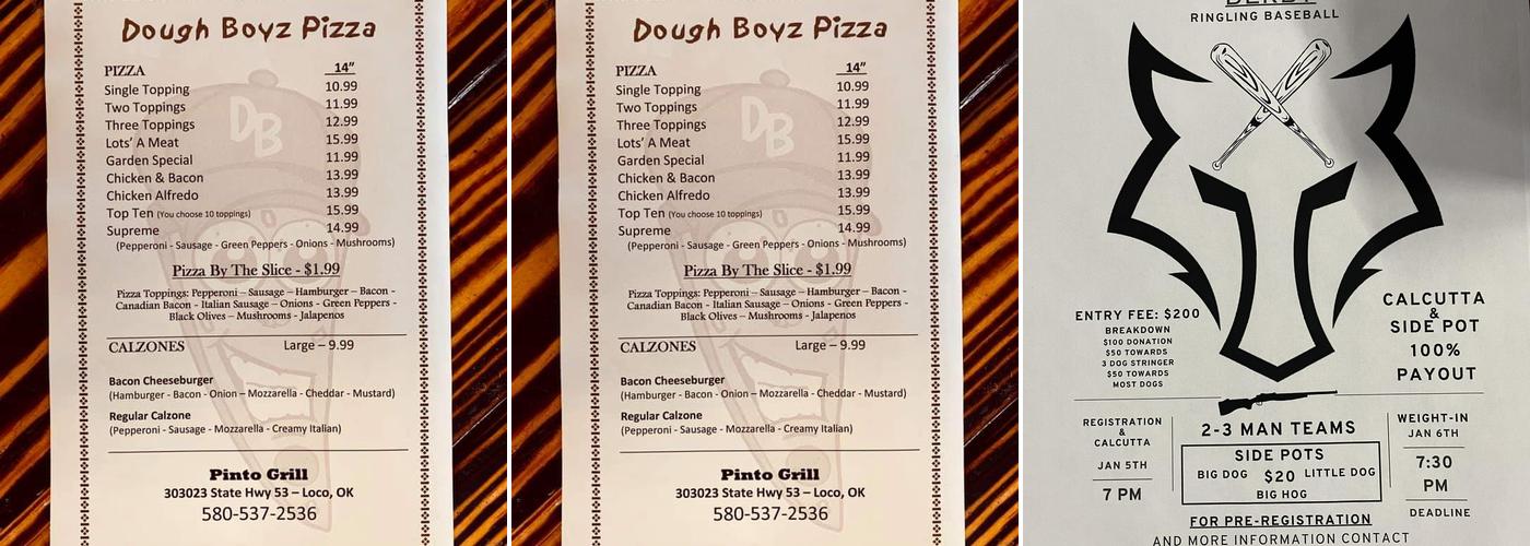 Pinto Grill Menu