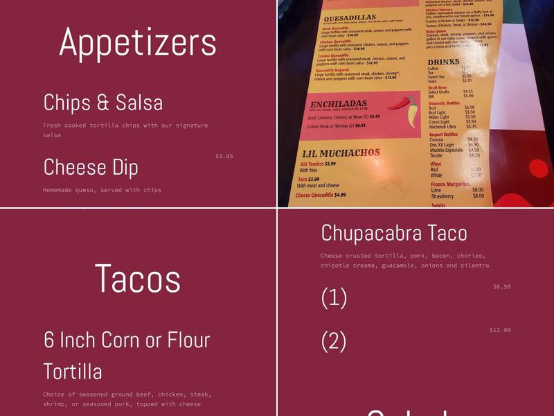 Ole Ole Mexican Grill and Cantina tm Menu