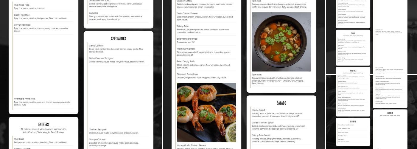 Spoon + Fork Thai Kitchen Menu