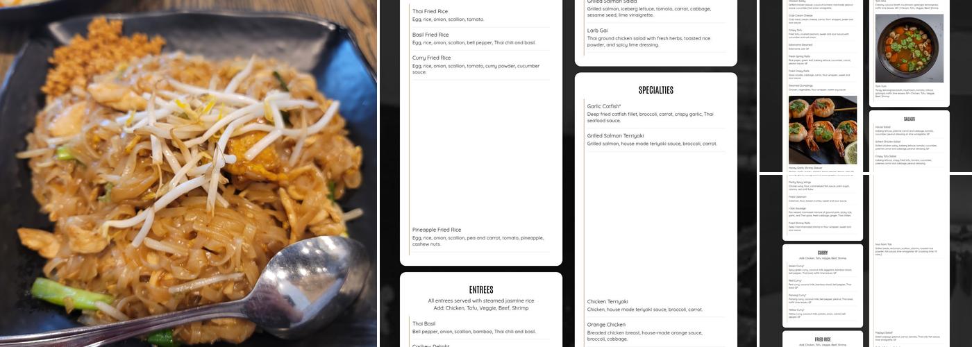 Spoon + Fork Thai Kitchen Menu