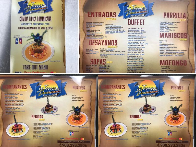 La Terraza Dominicana Menu