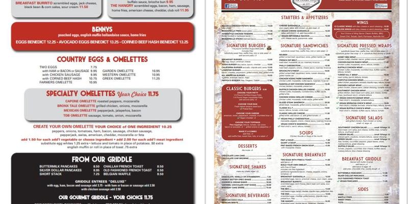 The Diner Boys Menu