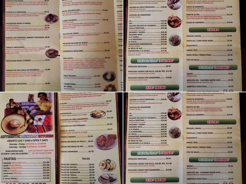 Chencha y Chole Menu