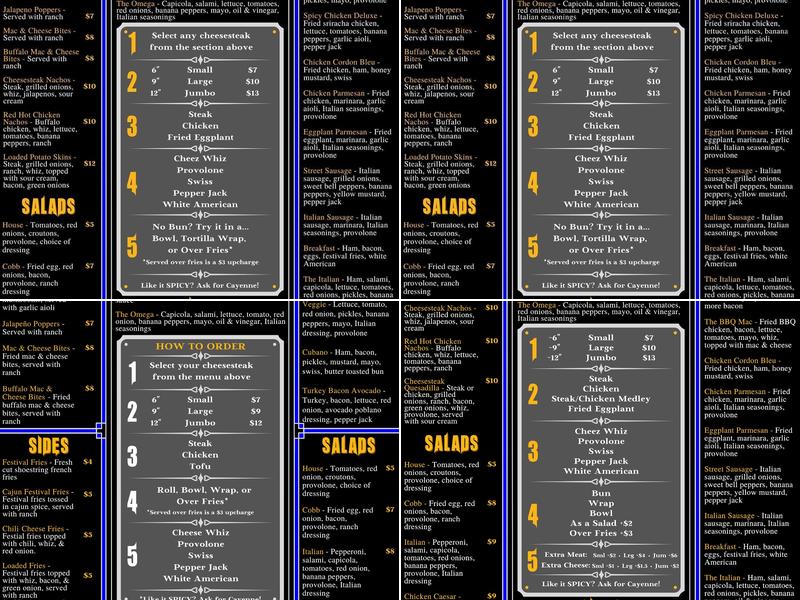 Cheesesteak Whizard Eastlake Menu