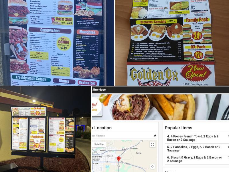 Golden Ox Brundage Menu