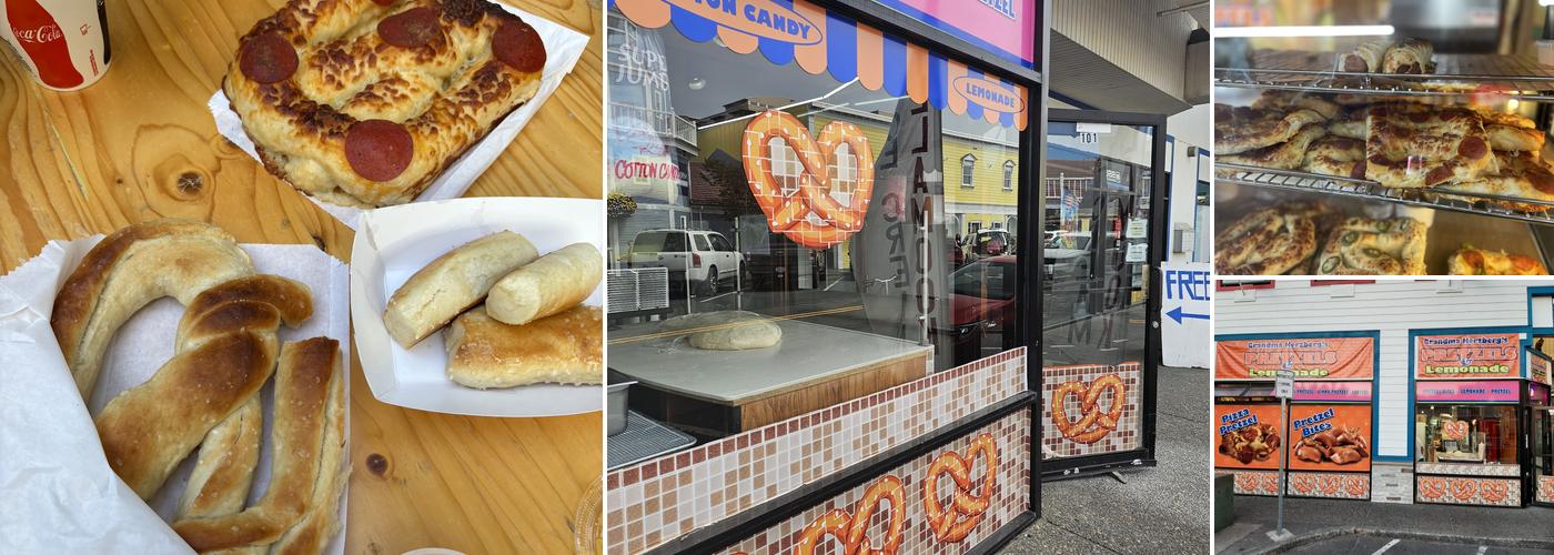 Grandma Herzberg Pretzel and lemonade