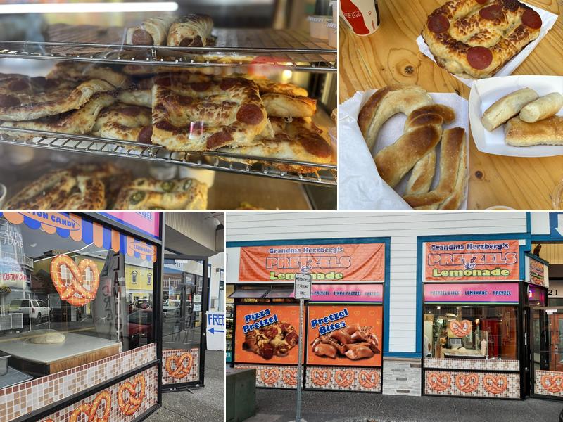 Grandma Herzberg Pretzel and lemonade