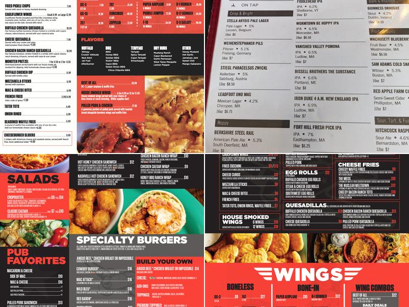 Hangar of South Hadley Menu