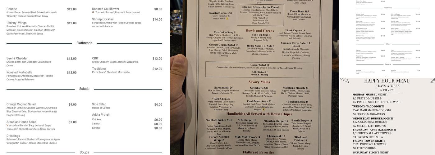 PJ’s 1910 Pub Menu