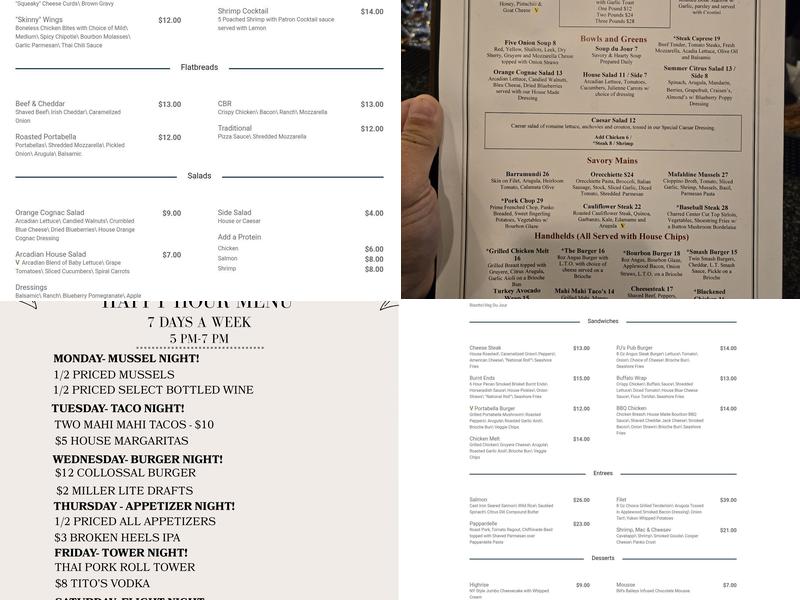 PJ’s 1910 Pub Menu