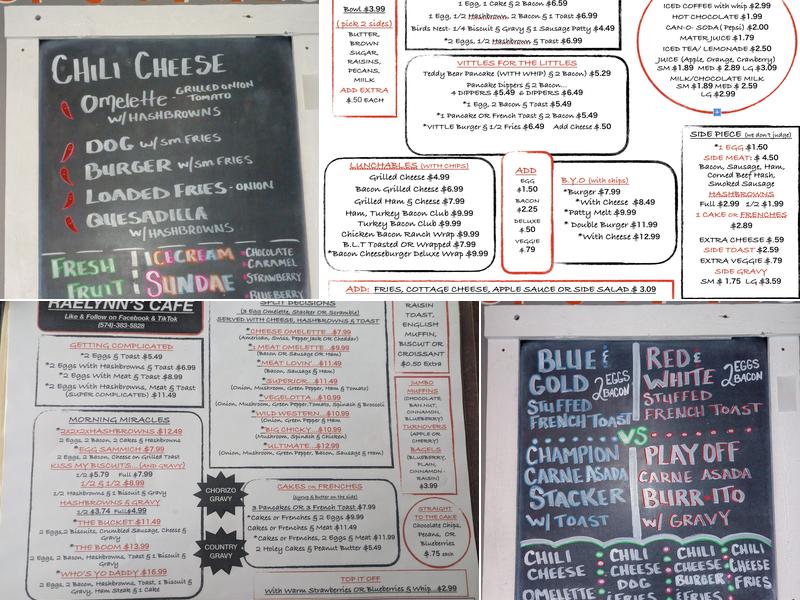 Raelynn’s Cafe Menu