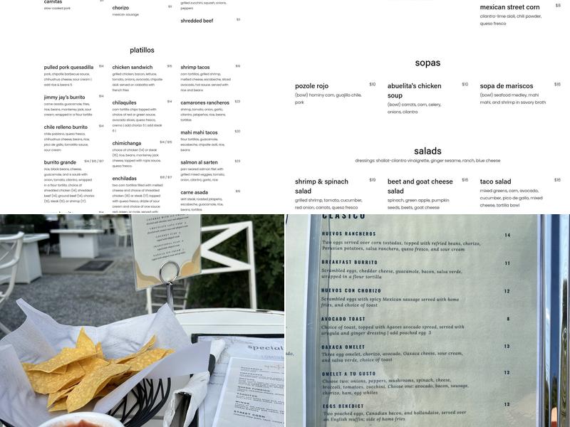 Agaves Mexican Grill Menu