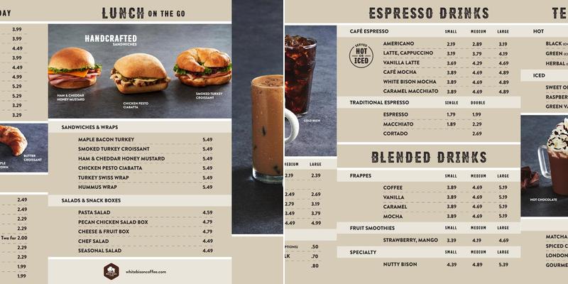 White Bison Coffee Menu