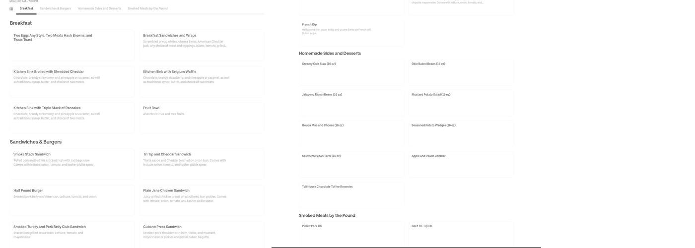 BT's American Grill Menu