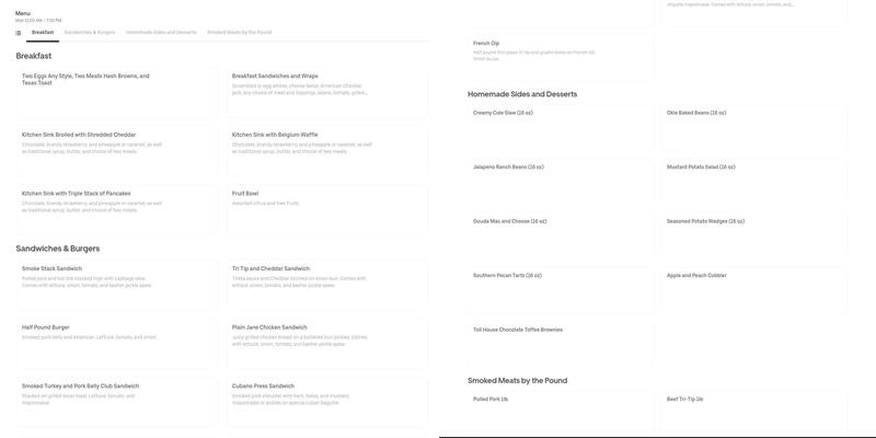 BT's American Grill Menu