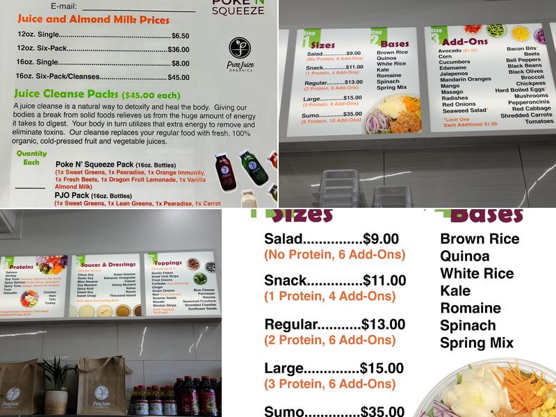 Poke N' Squeeze Menu