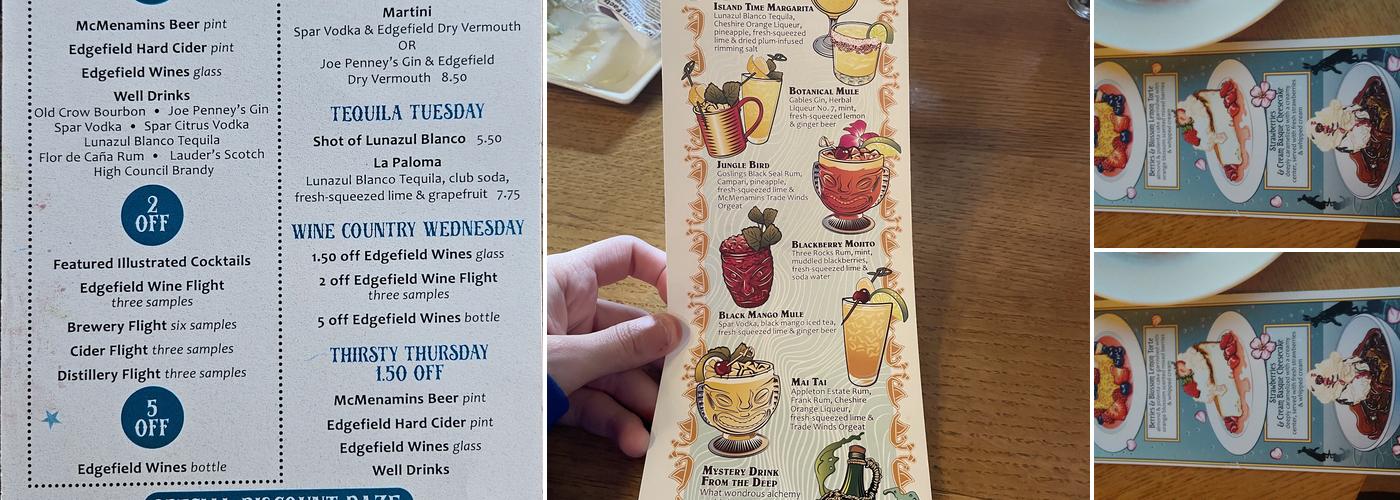 McMenamins Sand Trap Pub Menu