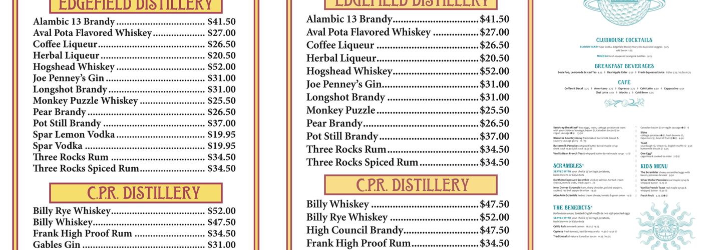 McMenamins Pot Bunker Bar Menu