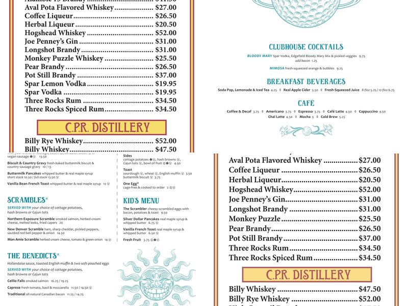 McMenamins Pot Bunker Bar Menu